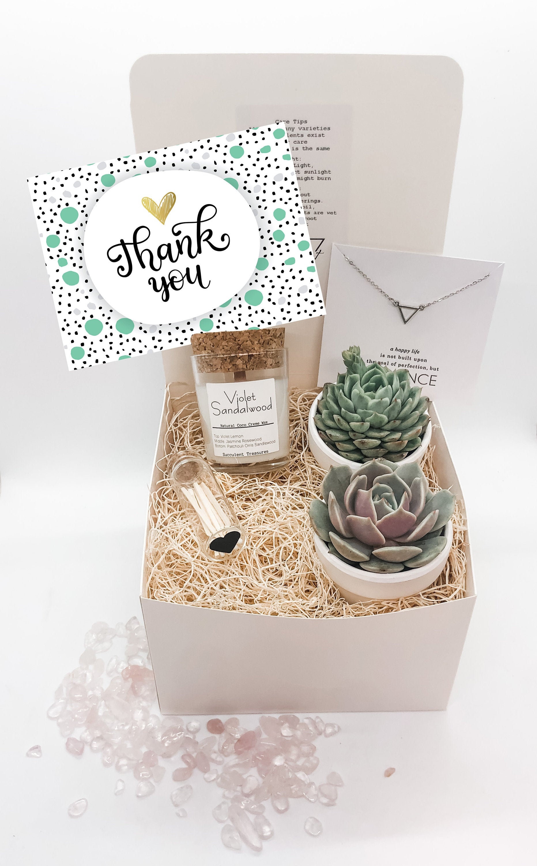 Thank You Gift Box Personalized Succulent Gift Box Candle Send a