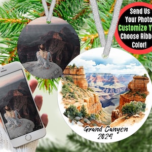 Personalized Grand Canyon National Park Ornament, Custom Travel Keepsake, Grand Canyon Christmas Decoration, Gift for Hikers & Campers