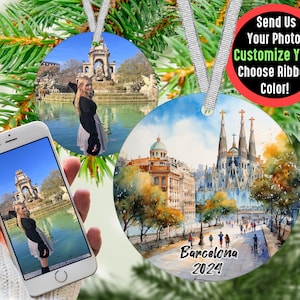 Custom Barcelona Family Pic Ornament