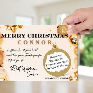 Personalized Christmas Scratch Off Card - Custom Holiday Gift Reveal, Surprise Experience Gift, Secret Present Scratch Ticket