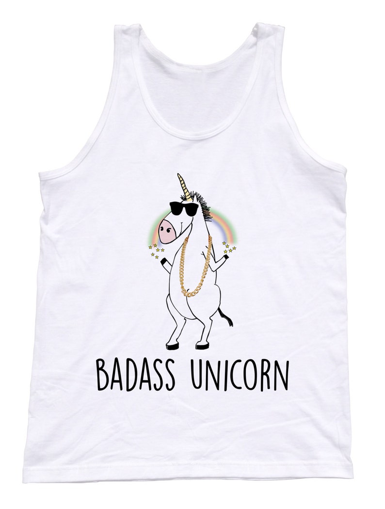 Unicorn Tank Top Badass Unicorn Cute Unicorn T Shirt Etsy
