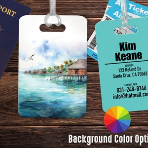 Custom Maldives Luggage Tags Personalized, Cute Bag Identification Gift for Traveler, Bulk Luggage Tags for Duffle Bag, Travel Essentials