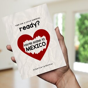 Romantic Scratch Off Card, Surprise Trip Reveal, Custom Vacation Gift, Travel Announcement, Valentine’s Gift, Honeymoon Reveal