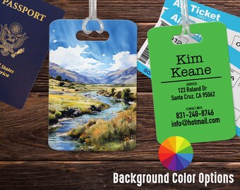 Custom South Island Luggage Tags Personalized, Cute Bag Identification Gift for Traveler, Bulk Luggage Tags for Duffle Bag, Travel Essential