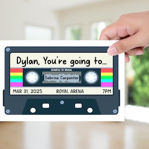 Custom Concert Ticket Gift Ideas, Scratch to Reveal, Surprise Reveal Card, Concert Reveal Show Ticket Souvenir Scratch Off Card