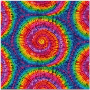 Timeless Treasures Rainbow Tie Dye Fabric by the Yard, 100% Cotton Quilting Fabric, Colorful Boho Fabric, Vibrant Sewing Material for Crafts