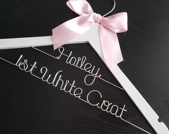 2 Line  Medical School Graduation Gift, First White Coat Hanger, Doctor Hanger, Personalized doctor hanger