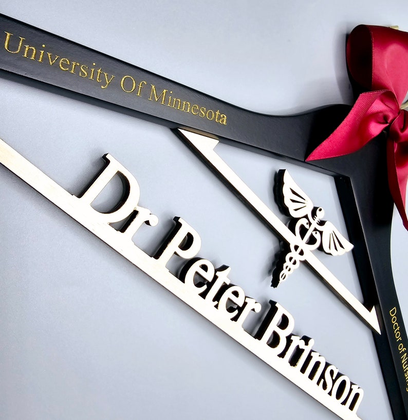 Laser Cut / 2 Line Medical School Graduation Gifts, First White Coat Hanger , Doctor Hanger, Personalized Doctor Hanger image 10