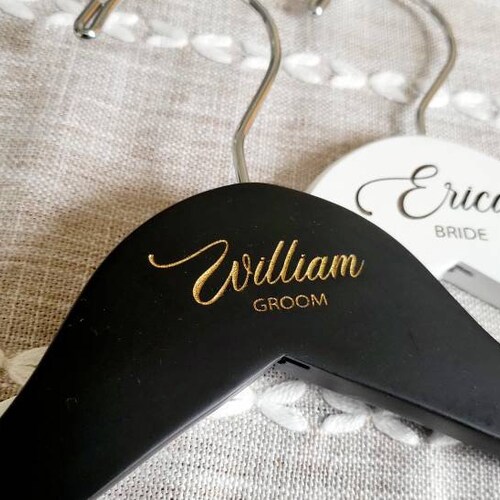 Personalized Bridesmaid Hangers - Wedding Hanger - Wooden Engraved Hanger - Bridal Dress Hanger - Wedding Name Hangers