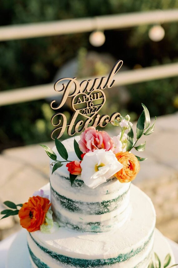 Laser Cut Wedding Cake Topper Personalized Cake Topper Etsy