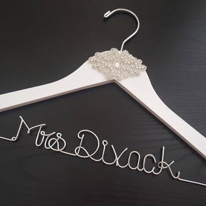 Single line Bride hanger Rhinestone, Wedding hanger, Bride hanger, Mrs hanger, Wedding gown hanger