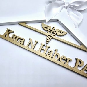 Laser Cut / 2 Line Medical School Graduation Gifts, First White Coat Hanger , Doctor Hanger, Personalized Doctor Hanger image 9