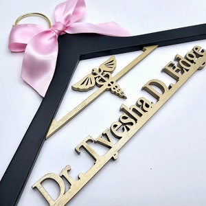 Laser Cut / 2 Line Medical School Graduation Gifts, First White Coat Hanger , Doctor Hanger, Personalized Doctor Hanger image 1
