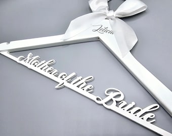 Personalized Wedding Hanger: Mother of Bride/Groom, Engraved Wood Name