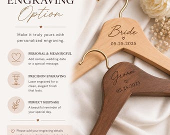 Engraving on top of hanger addition to already purchased hanger without engraving.
