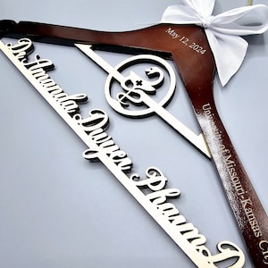 Laser Cut / 2 Line Medical School Graduation Gifts,  PharmD Hanger, Personalized Doctor Hanger