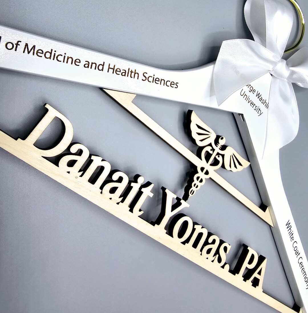 White Coat Hanger. Medical School Graduation Gifts, First White Coat