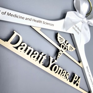 White Coat Hanger. Medical School Graduation Gifts, First White Coat Hanger, Personalized Doctor Hanger