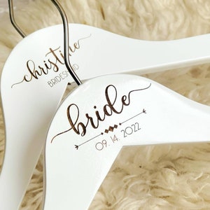 Personalized Bridesmaid Hangers - Wedding Hanger - Wooden Engraved Hanger - Bridal Dress Hanger - Wedding Name Hangers