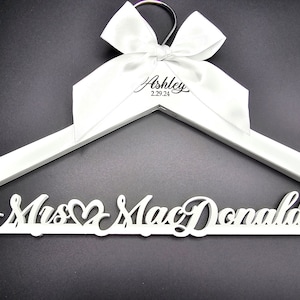 Laser Cut single line /laser engraving/ Wedding Dress Hanger / Mrs Hanger / Bride Hanger / Wedding Hanger / Personalized Bridal Gift
