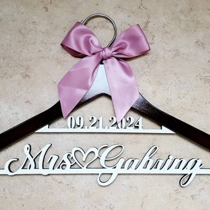 Laser Cut Wedding Dress Hanger: Personalized Bridal Gift