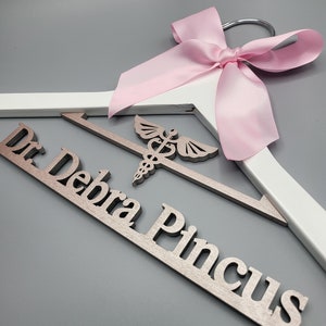 Laser Cut / 2 Line Medical School Graduation Gifts, First White Coat Hanger , Doctor Hanger, Personalized Doctor Hanger image 8