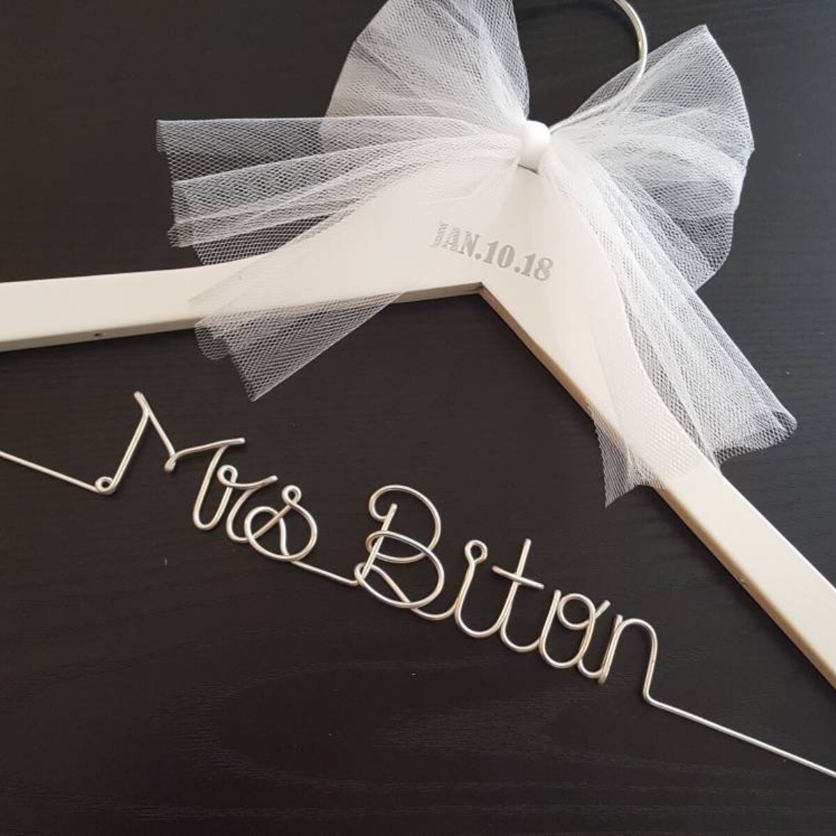 Wedding Hanger With Date / NAME Hanger/ Mrs. Hanger / Wedding Hangers / Bride Hanger / Wedding Gift - Etsy