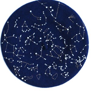 Star Map Constellations Wool Berets Unisex French Berets