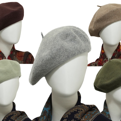 Chapeaux de béret français en feutre de laine au design vintage avec doublure intégrale