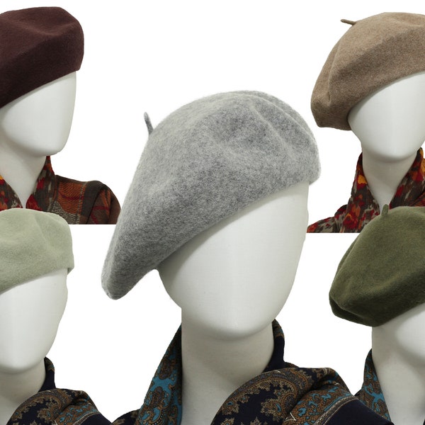 Full Liner Vintage Design Wool Felt French Beret Hats Felt Hats