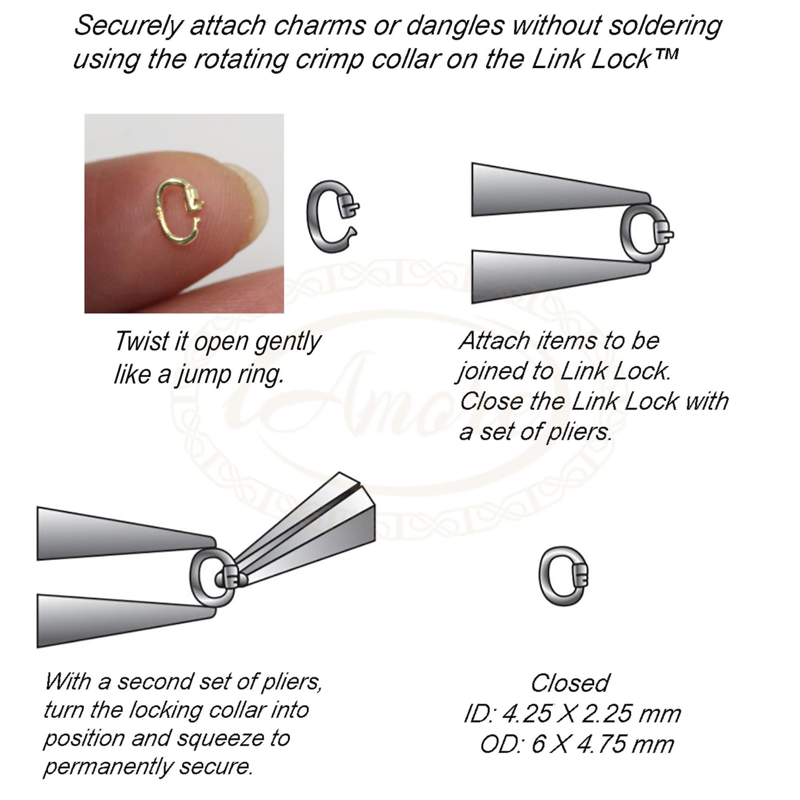 Sterling Silver 14K Gold Oval Magic Link Locking Jump Ring No Soldering ...