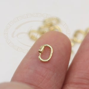 Sterling Silver 14K Gold Oval Magic Link Locking Jump Ring No Soldering Required