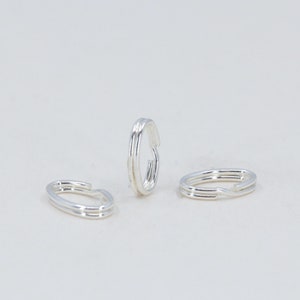 Sterling Silver Oval 8x5mm OD Split Ring Jump Ring Connector