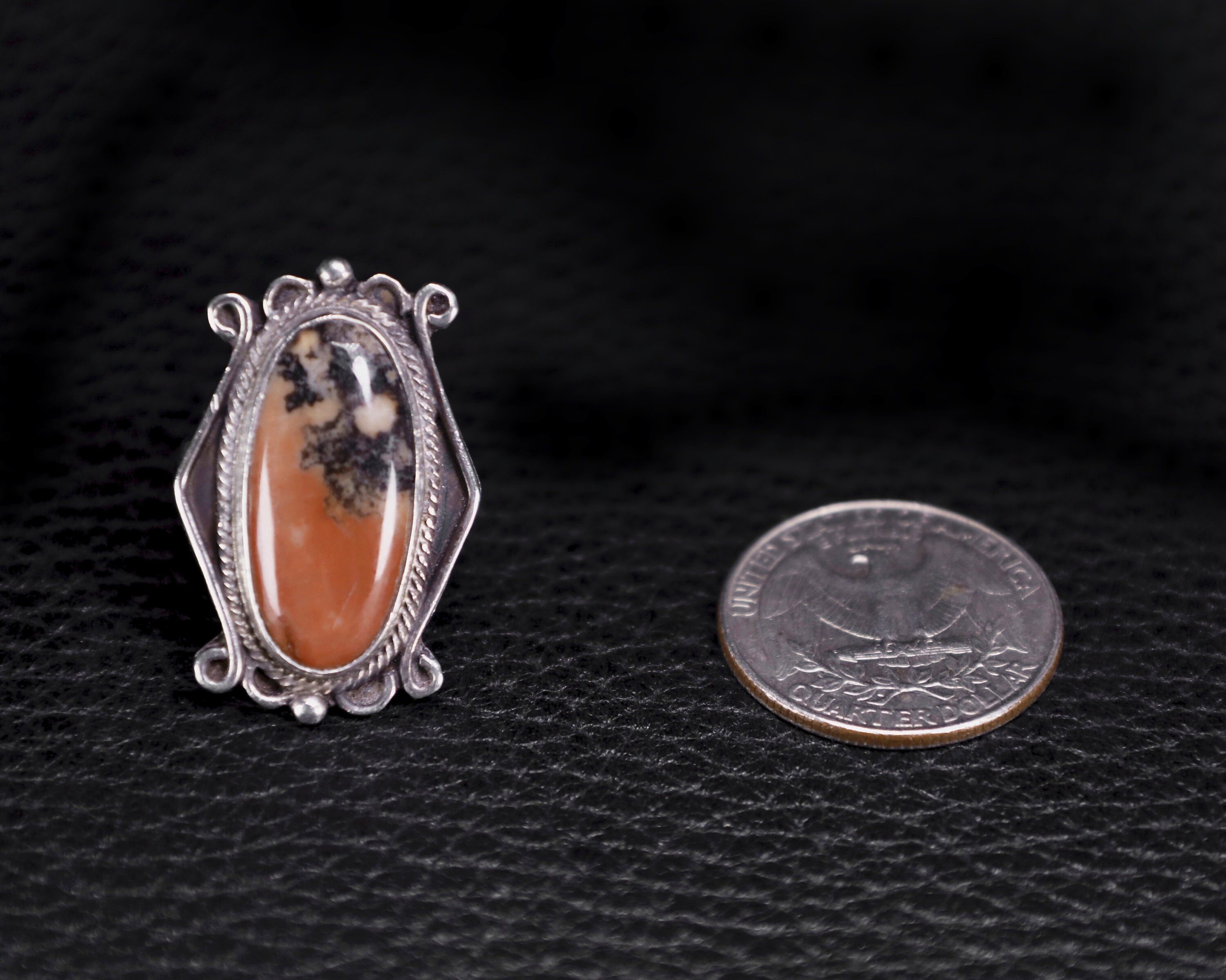Vintage Handcrafted Navajo Petrified Wood Sterling Silver Vintage Handcrafted Navajo Petrified Wood Sterling Silver
