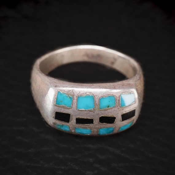 Vintage Native American Navajo Sterling Silver Tu… - image 1