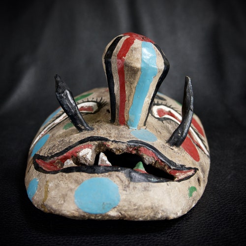 Fashion Old Mexican Paysaso Clown Dance Mask Circa 1940s