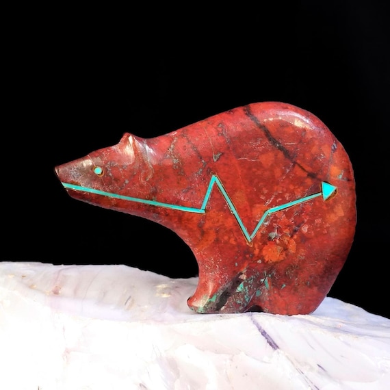 Southwest Zuni Fetish Bear Carving by Stewart Quandelacy
