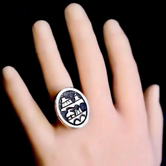 Vintage Tommy Singer Navajo Sterling Silver Ring - Ha… - Gem