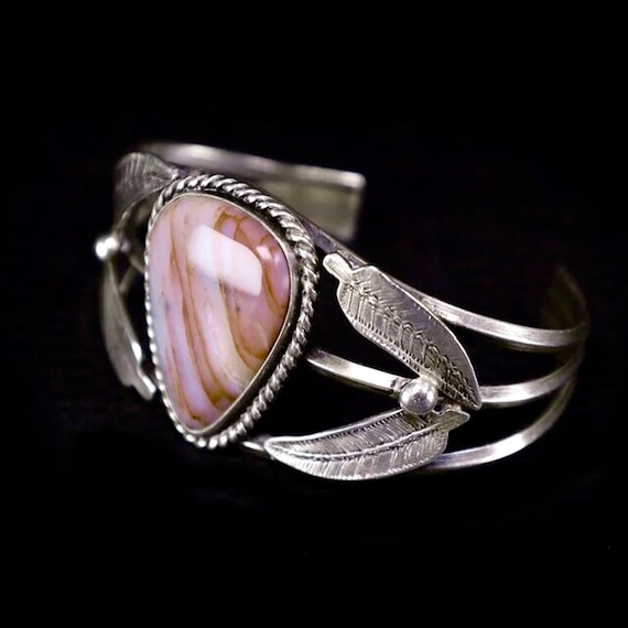 Vintage Native American Navajo Agate Sterling Sil… - image 1