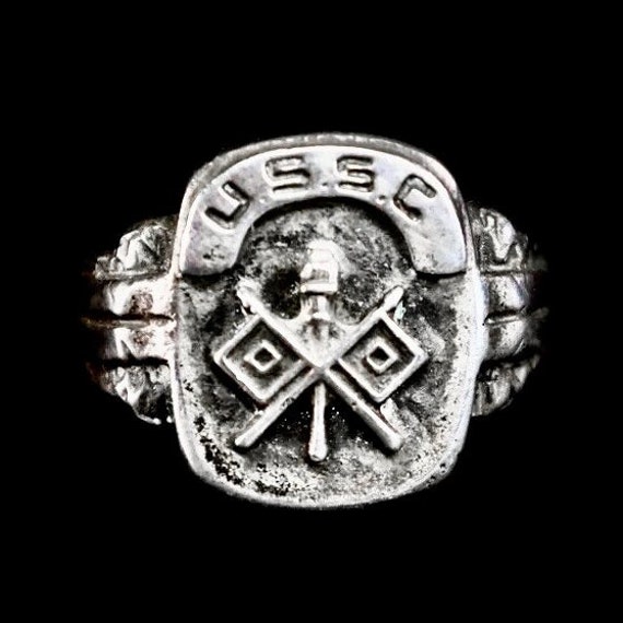 Vintage Sterling Silver US Military Signet Ring - image 1