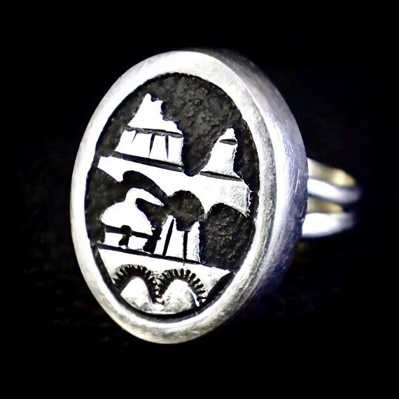 Vintage Tommy Singer Navajo Sterling Silver Ring - Ha… - Gem