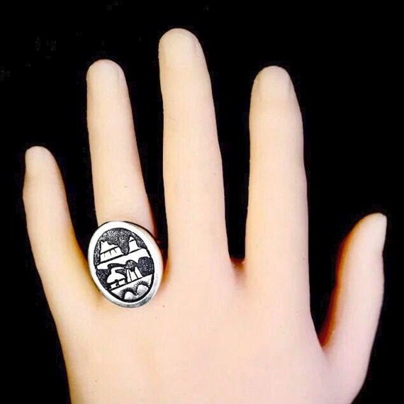 Vintage Tommy Singer Navajo Sterling Silver Ring - Ha… - Gem