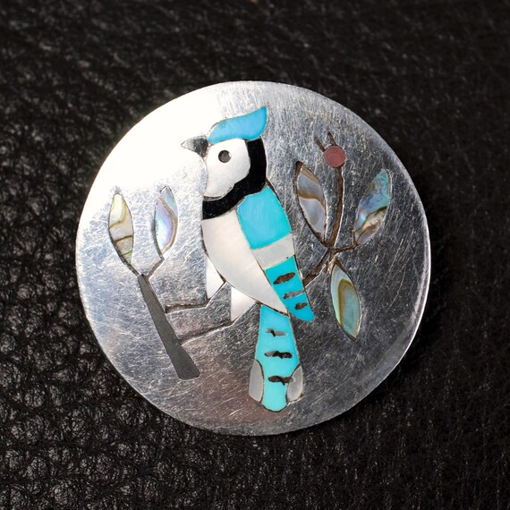 Intricate! Vintage Zuni Native American Bluejay Turquoise Sterling Silver Ring Intricate! Vintage Zuni Native American Bluejay Turquoise Sterling Silver Ring