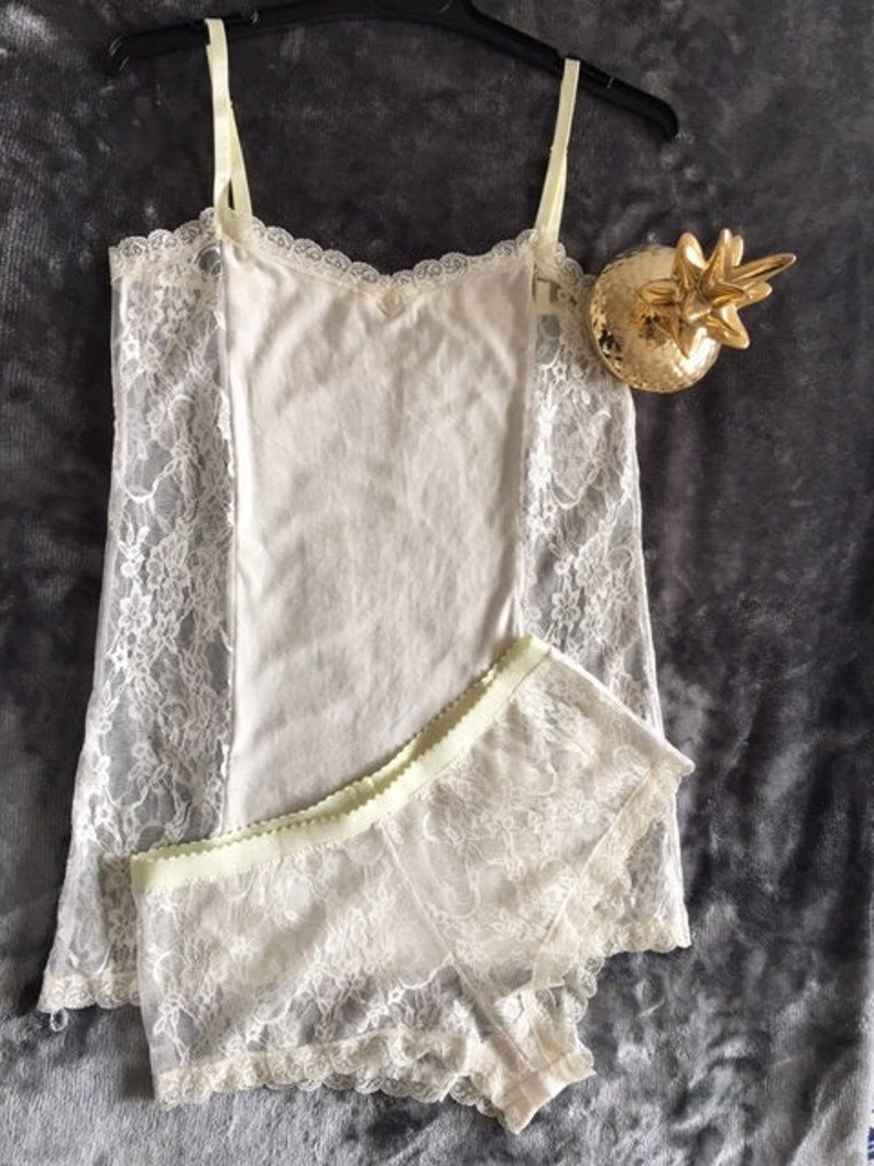 Camisole Off-white Lace Off-white Strappy Tank Top - Etsy