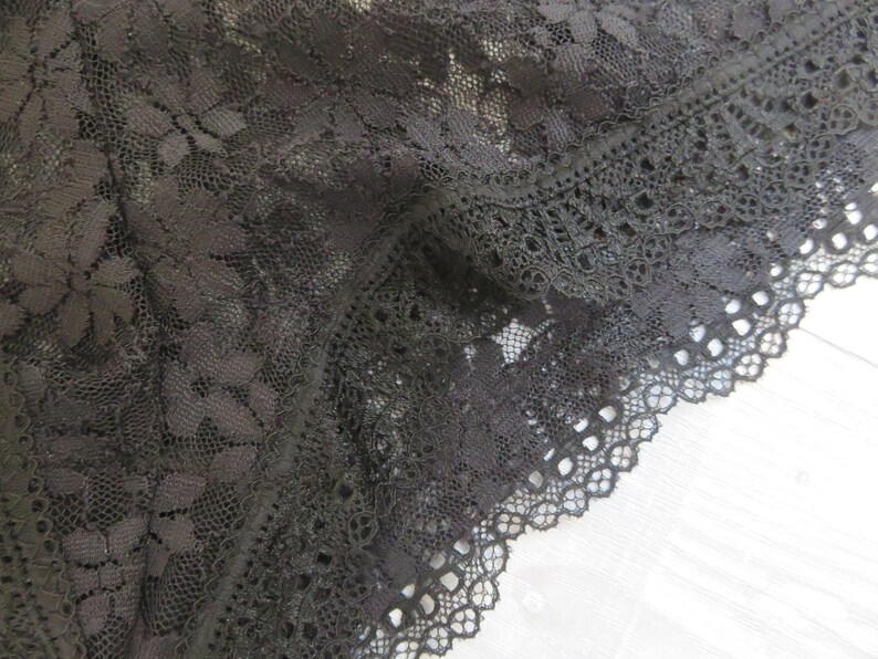 Black shorty black lace French black stretch lace panties | Etsy