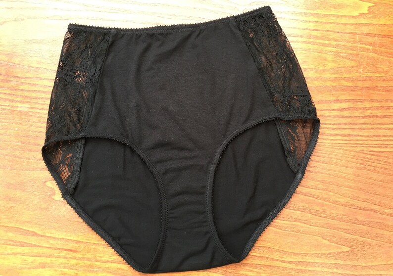 Black Panties High Waisted Panties Gift for Her Comfy Panties