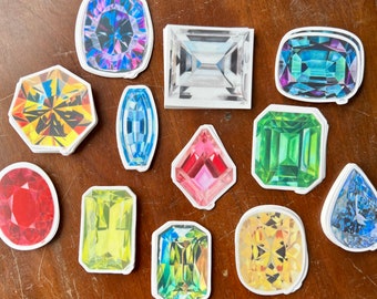Birthstone Gem Art Sticker Set | Crystal Gift | Sparkly Stickers