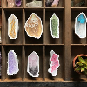 Vinyl Sticker Crystal Watercolor Quartz Mineral Art