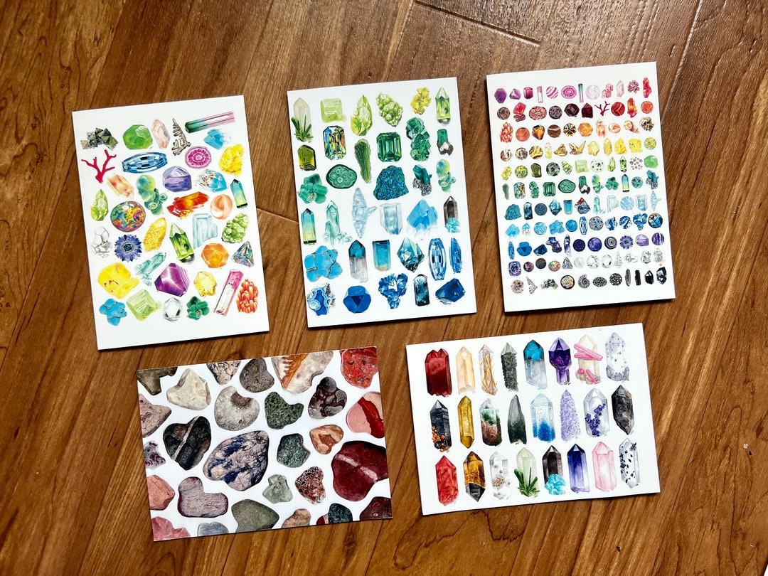 Crystal Art Notecards: Hand-painted Rock & Mineral Thank You Cards - Etsy