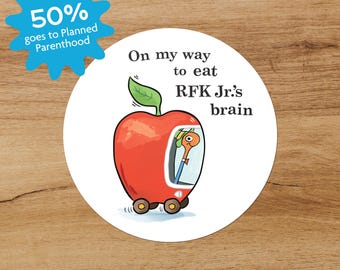 Eat RFK Jr. brains! - Stickers - Richard Scarry Worm (white)